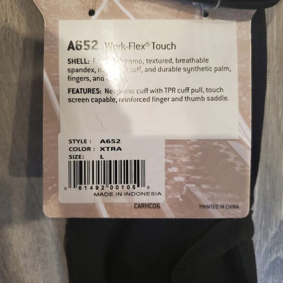 Carhartt Men's Black/Camouflauge Work Flex Touch Screen equipped Glove large - Picture 8 of 9